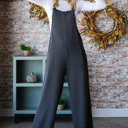 Pocketed Ribbed Jumpsuit
