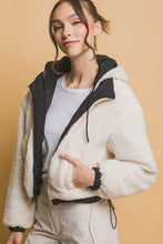 Load image into Gallery viewer, Reversible Sherpa Lined Cropped Jacket
