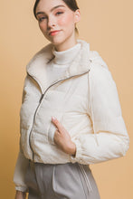 Load image into Gallery viewer, Reversible Sherpa Lined Cropped Jacket
