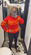 Load image into Gallery viewer, Zip-Up Chiefs Sweater (Red and Yellow)
