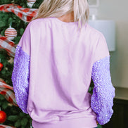 Sequin Sleeve Long Sleeve Top
