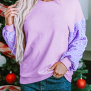 Sequin Sleeve Long Sleeve Top