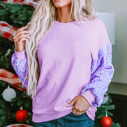 Sequin Sleeve Long Sleeve Top
