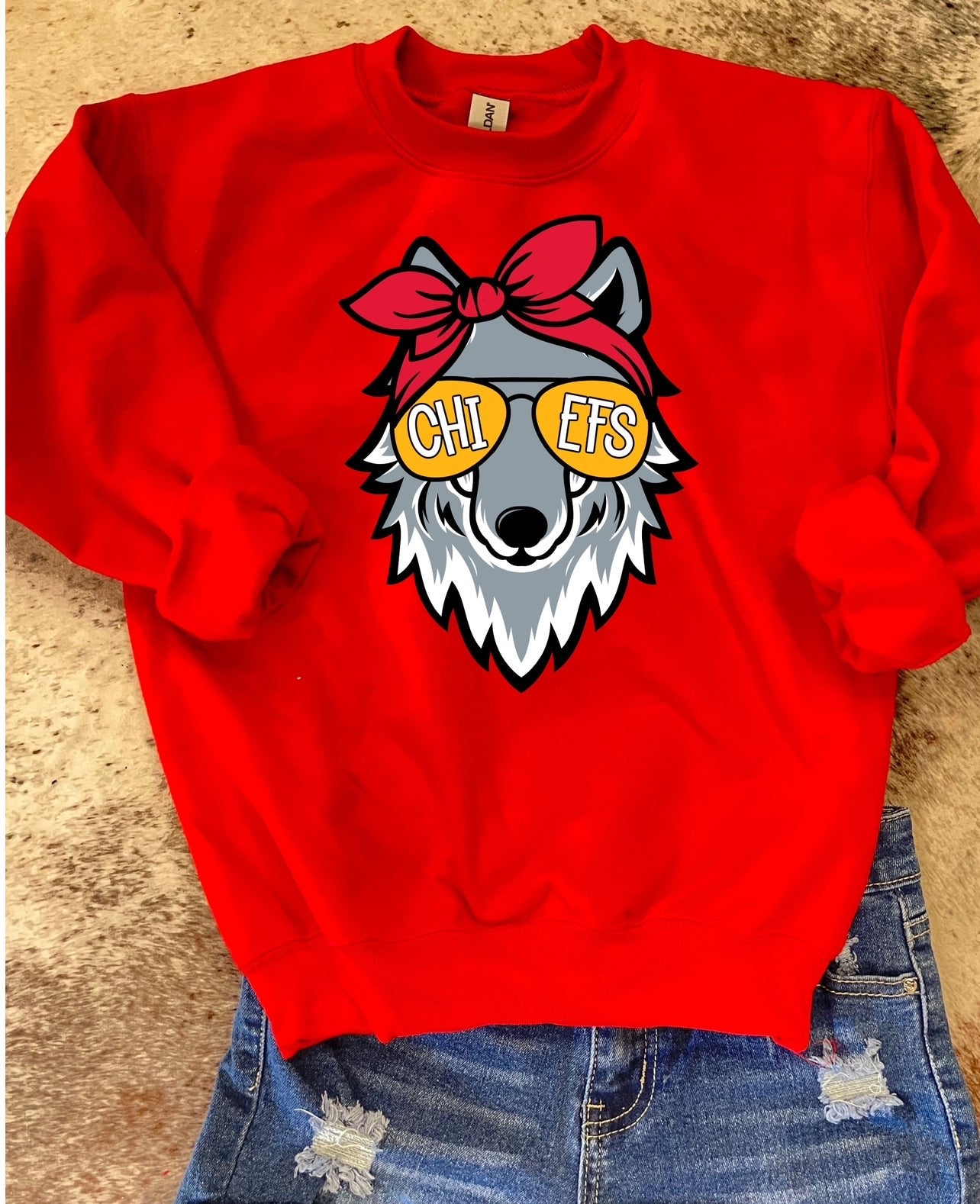 KIDS Chiefs KC WOLFE w/headband Sweatshirt