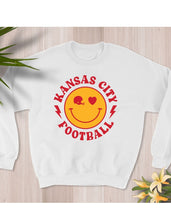 Load image into Gallery viewer, KC Football Smiley Sweatshirt
