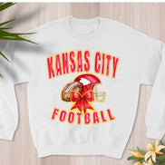 Kansas City Bow and Football Sweatshirt