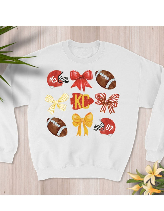 KC Bows Helmets and Footballs Sweatshirt