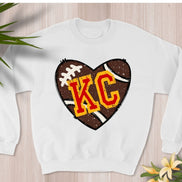 KC Heart Football Sweatshirt