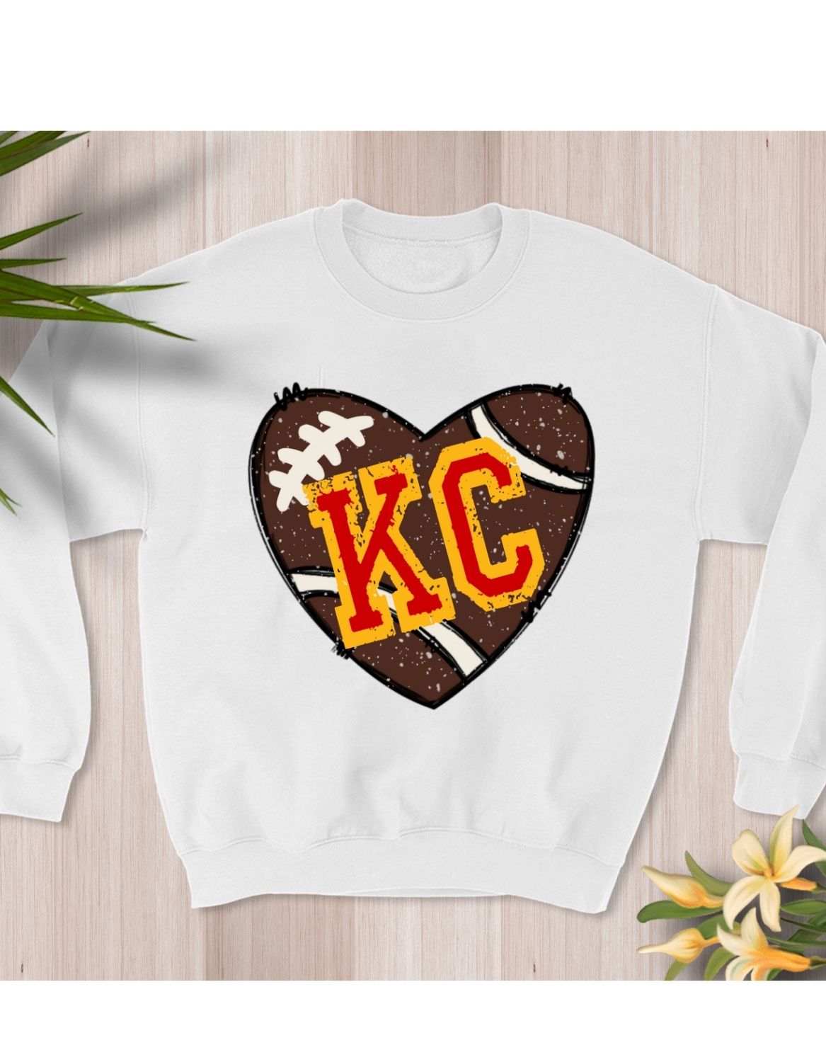 KC Heart Football Sweatshirt