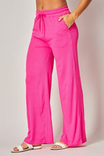 Load image into Gallery viewer, Stretchy Ribbed Drawstring Wide Leg Pants
