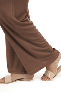 Stretchy Ribbed Drawstring Wide Leg Pants