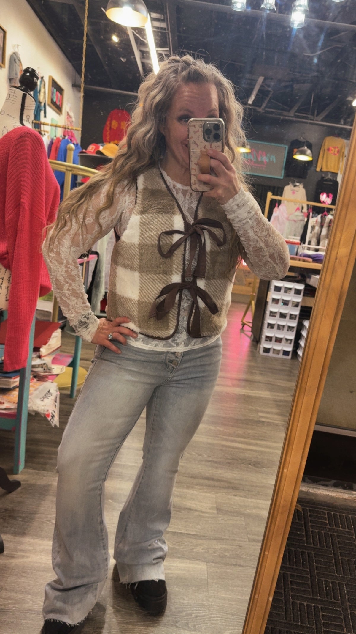Reversible Tie-Front Fuzzy Vest