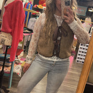 Reversible Tie-Front Fuzzy Vest