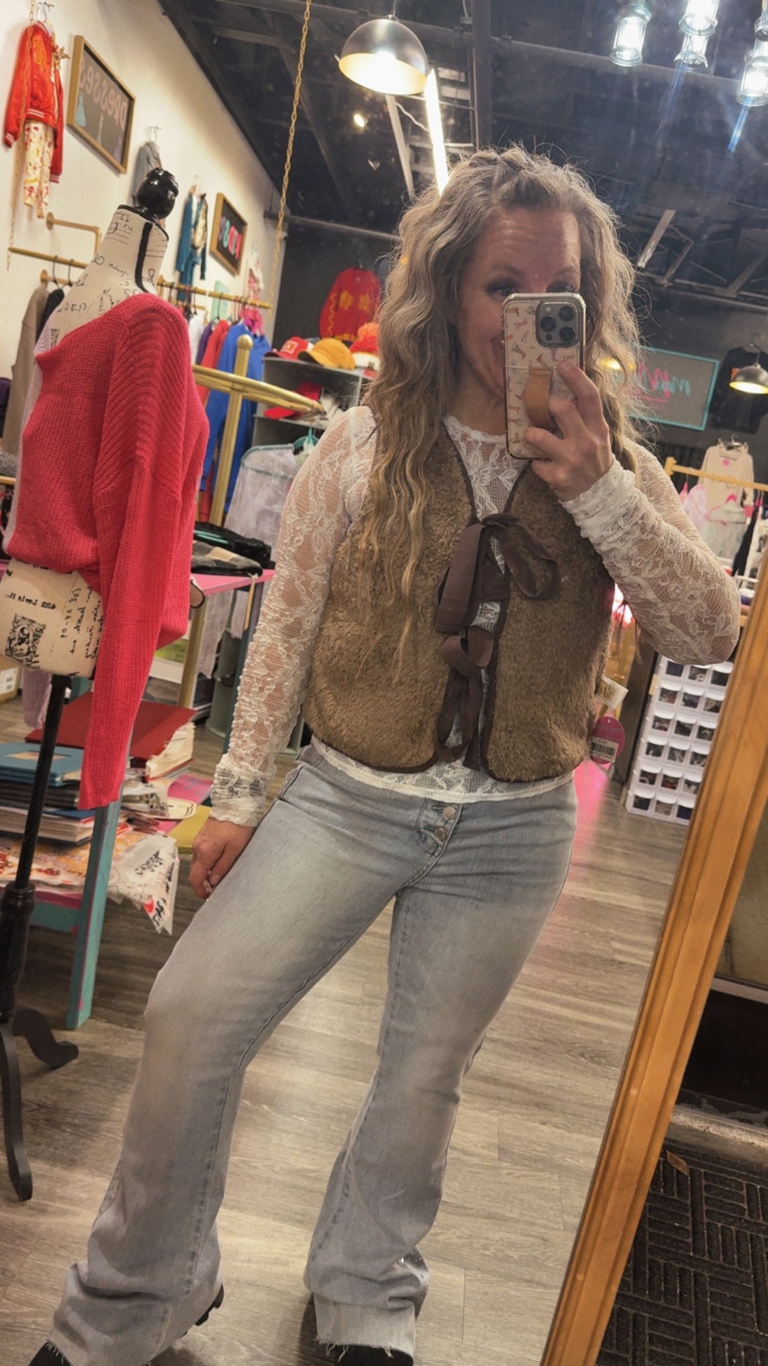 Reversible Tie-Front Fuzzy Vest
