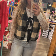 Reversible Tie-Front Fuzzy Vest