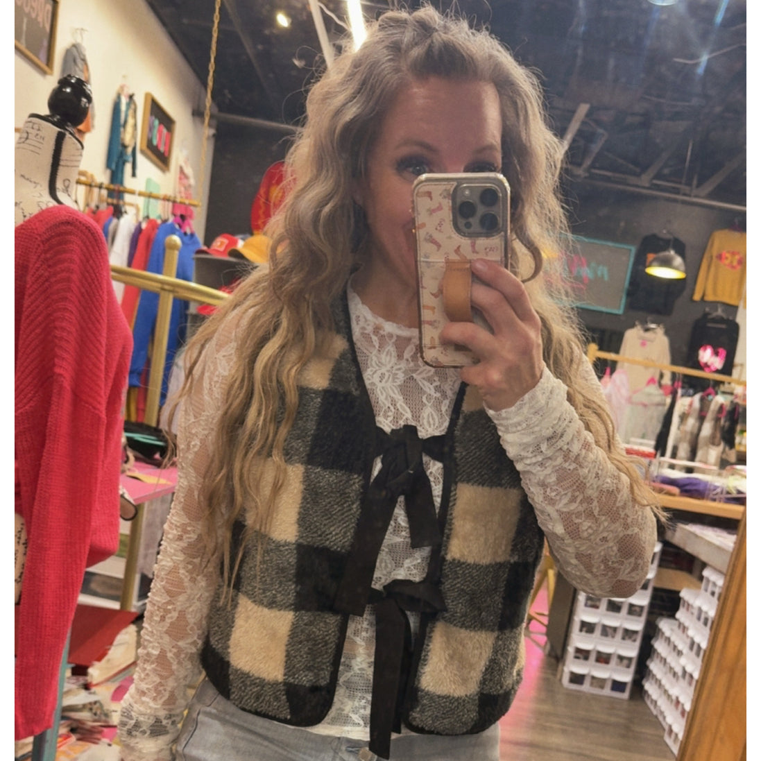 Reversible Tie-Front Fuzzy Vest