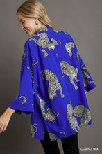 Load image into Gallery viewer, Cheetah Open Front Kimono (Cobalt Blue)
