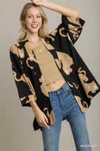 Load image into Gallery viewer, Cheetah Open Front Kimono (Black)
