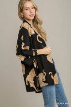 Load image into Gallery viewer, Cheetah Open Front Kimono (Black)
