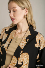 Load image into Gallery viewer, Cheetah Open Front Kimono (Black)
