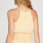 Smocked Waist Crinkled Top