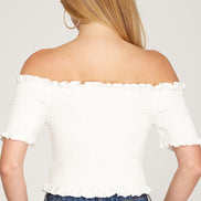 Off Shoulder Smocked Top