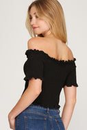 Off Shoulder Smocked Top