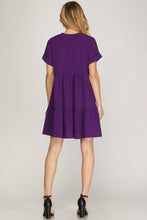 Load image into Gallery viewer, Drop Shoulder Sleeve V-Neck Dress
