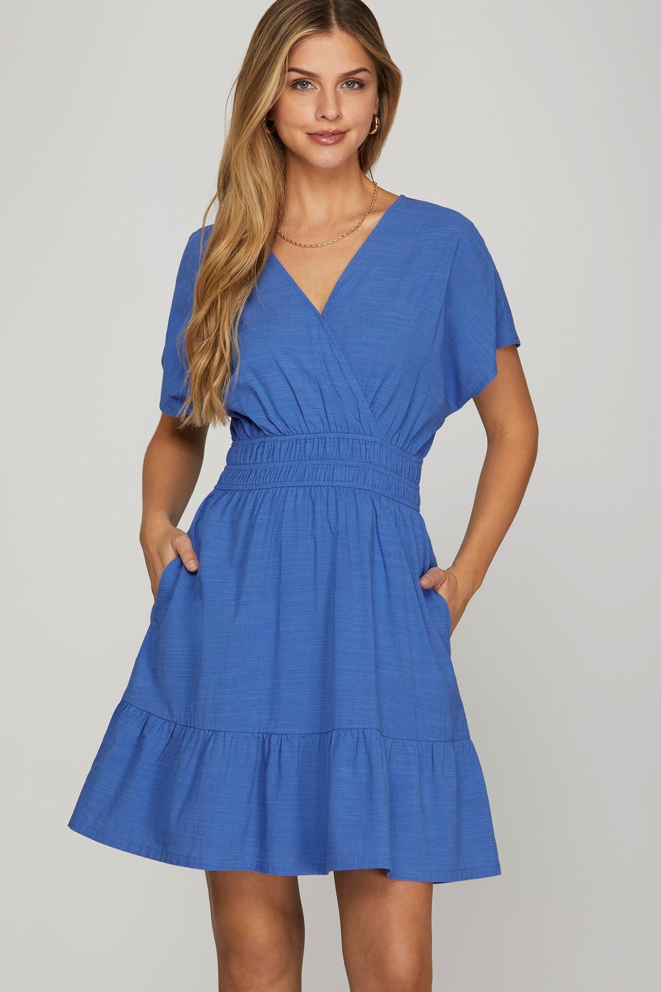 Tiered Dress w/Pockets (Royal Blue) Medium Tiered Dress w/Pockets (Royal Blue) Medium
