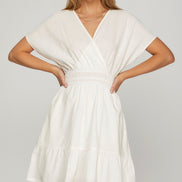Tiered Dress w/Pockets (Off White)