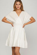 Tiered Dress w/Pockets (Off White)