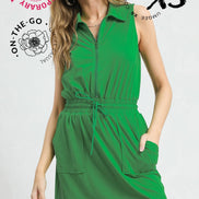 Luxeknit Mini Dress w/Drawstring Tie (Kelly Green)