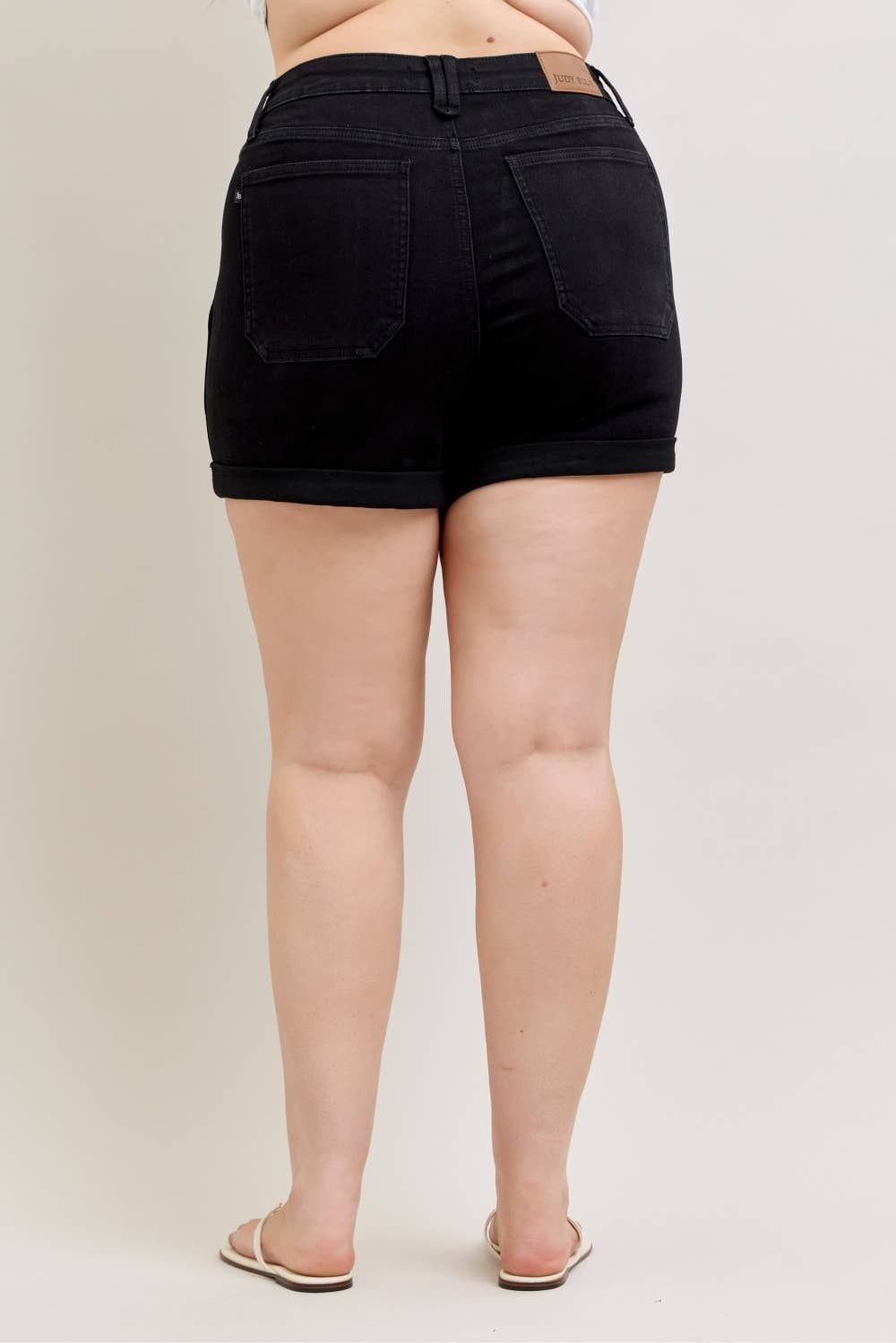 JUDY BLUE High Rise Aurora Weekender Short Double Rolled Cuff - PLUS