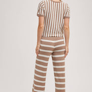 STRIPED KNIT SWEATER TOP AND BOTTOM SETS
