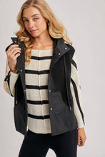 Load image into Gallery viewer, SHERPA FLEECE HOODED VEST WITH FAUX SUEDE INNER
