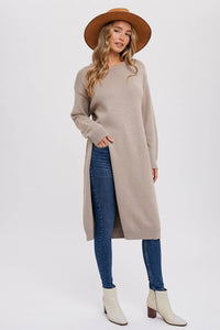 HIGH SLIT LONGLINE PULLOVER