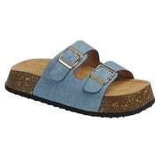 CHUBBY DOUBLE BUCKLED STRAP PLATFORM HEEL CORK SANDAL