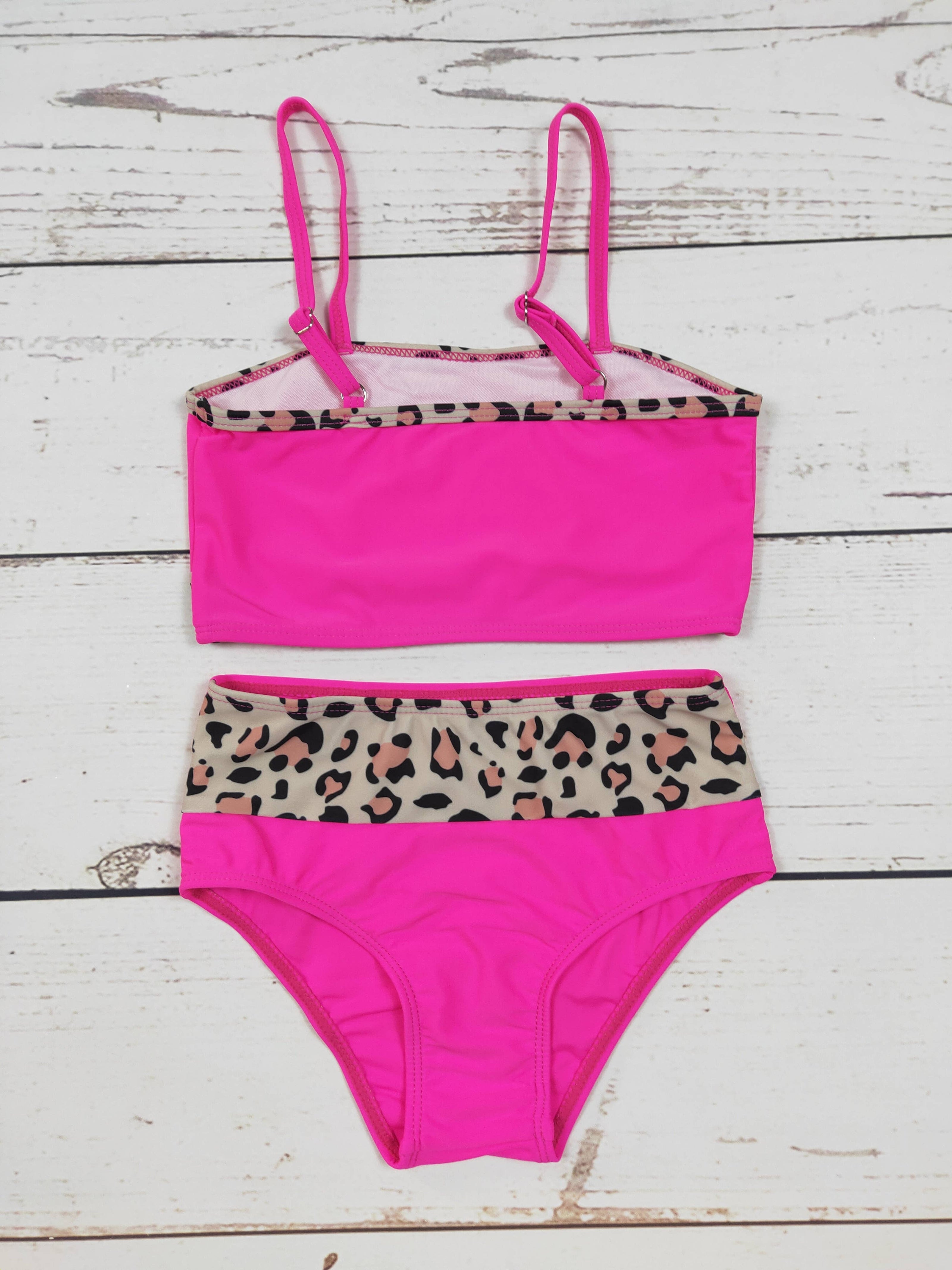 KIDS Cheetah Two Piece Girls Summer Swim Set