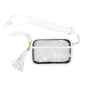 Clear Gameday Crossbody Bag With Tassel