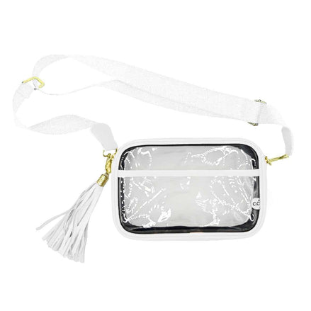 Clear Gameday Crossbody Bag With Tassel