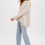 CREWNECK  SLOUCHY STRIPE TOP