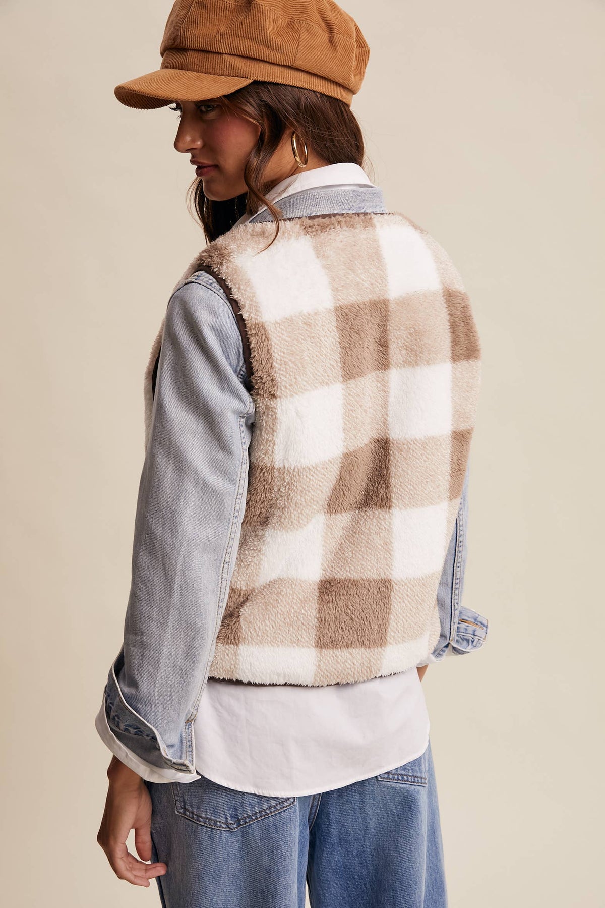 Reversible Tie-Front Fuzzy Vest