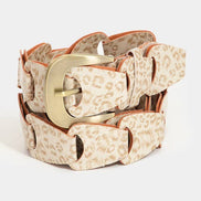 Abstract Faux Leather Chain Belt