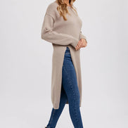 HIGH SLIT LONGLINE PULLOVER