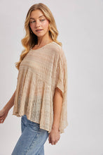 Load image into Gallery viewer, SHEER ASYMMETRIC TEXTURED CAPE TOP
