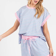 STRIPED TERRY TOP ONLY (Shorts Sold Separately)