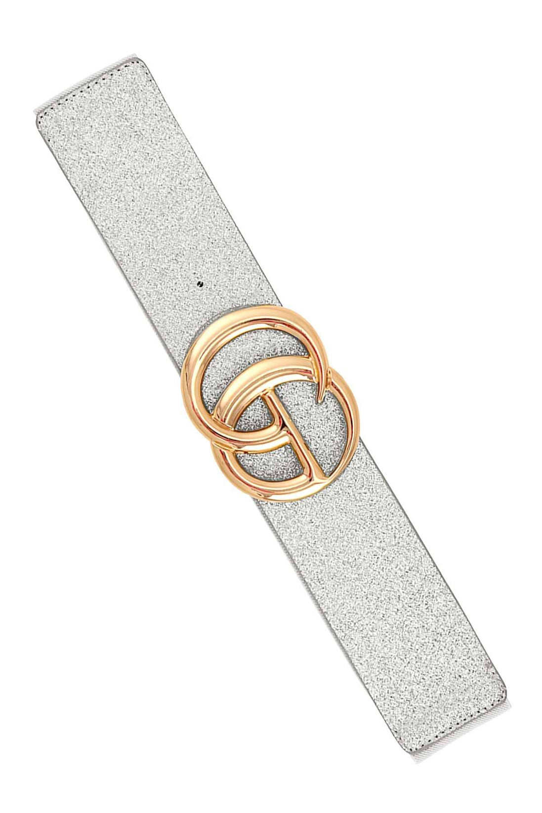 METAL GO BUCKLE METALLIC SPARKLE ELASTIC BELT