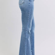 JUDY BLUE High Waisted Bootcut with Fray Hem