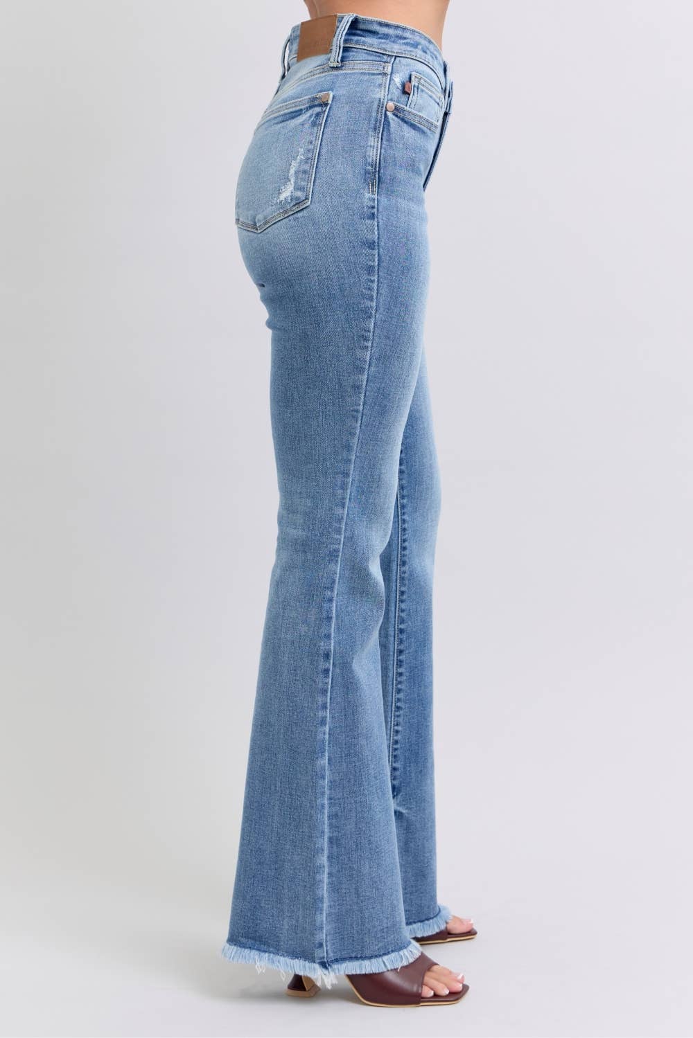 JUDY BLUE High Waisted Bootcut with Fray Hem