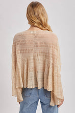 Load image into Gallery viewer, SHEER ASYMMETRIC TEXTURED CAPE TOP
